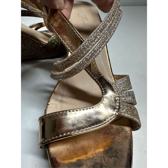 Forever Gold Rose Wedge Sandals Shoes Size 9 - Picture 11 of 11